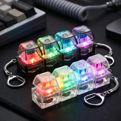 RGB Keyboard Fidget Keychain with LED Lights