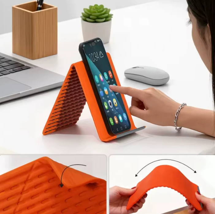 Portable Foldable Silicone Phone Holder – Flexible Multi-Angle Stand