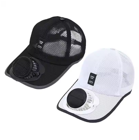 Cooling Fan Baseball Cap – USB Rechargeable Mesh Sun Hat with Built-in Fan